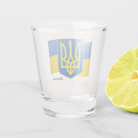 ウクライナ国旗とウクライナの愛国者/スポーツ ショットグラス (裏面)
