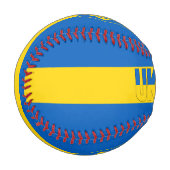 ウクライナ国旗とコート・オブ・アームズ 野球ボール (正面左)