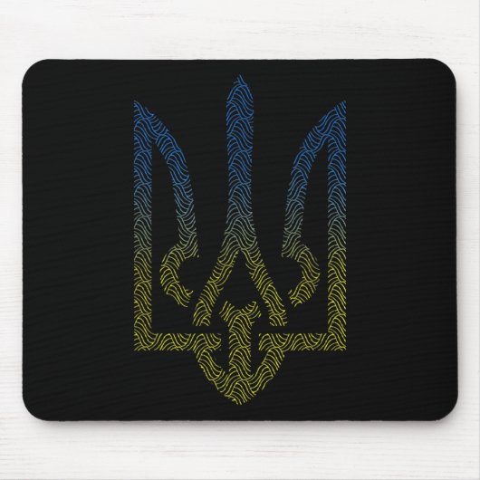 ウクライナ国旗とトライデントウクライナ マウスパッド (正面)