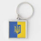 ウクライナ国旗とトライデント キーホルダー (正面)