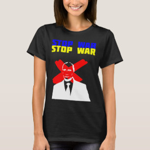 ウクライナ国旗と反プーチンの顔 反戦 Tシャツ