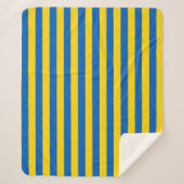 ウクライナ国旗と愛国心シェルパ毛布 シェルパブランケット (正面)