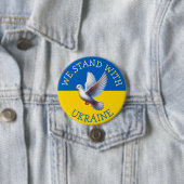 ウクライナ国旗と鳩のサポート 缶バッジ (インサイチュ)