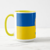 ウクライナ国旗とLvivエリア – コート・オブ・アームズ,ウクライナ マグカップ (左)