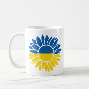 ウクライナ国旗のひまわり コーヒーマグカップ