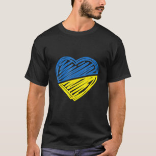 ウクライナ国旗のウクライナハート Tシャツ