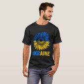 ウクライナ国旗のウクライナ支持 Tシャツ (正面フル)
