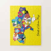 ウクライナ国旗のオベリーズマップウクライナ教育 ジグソーパズル (縦)