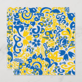 ウクライナ国旗のカラーカードを使用した民俗パターン (正面/裏面)