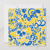 ウクライナ国旗のカラーカードを使用した民俗パターン (裏面)