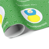 ウクライナ国旗のクリスマスエンジェルパーソナライズされたギフト ラッピングペーパー (ロールコーナー)