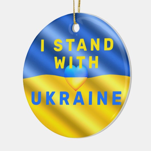 ウクライナ国旗のクリスマス装飾自由平和 セラミックオーナメント (左)