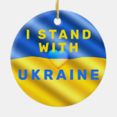 ウクライナ国旗のクリスマス装飾自由平和 セラミックオーナメント (裏面)