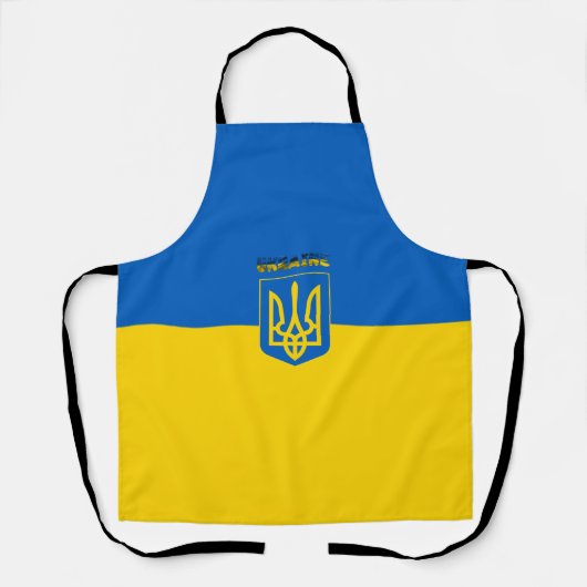 ウクライナ国旗のコートの武器 エプロン (正面)