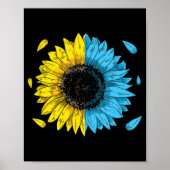 ウクライナ国旗のシンボルTryzubラブサポートウクライナ ポスター (正面)