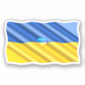 ウクライナ国旗のシールハート – 自由 シール (正面)