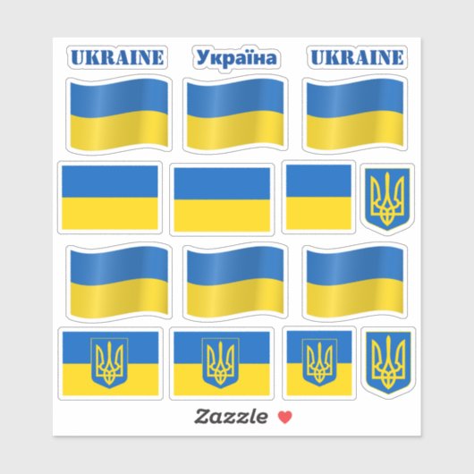 ウクライナ国旗のシール&ウクライナ/ Україна シール (シート)