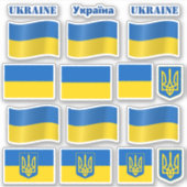 ウクライナ国旗のシール&ウクライナ/ Україна シール (正面)