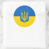 ウクライナ国旗のシール ラウンドシール (バッグ)