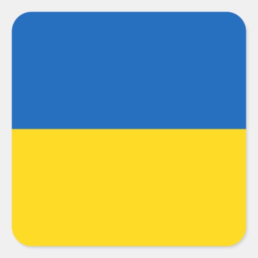 ウクライナ国旗のステッカーパック スクエアシール (正面)