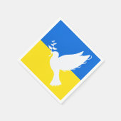 ウクライナ国旗のナプキンス平和鳩 – 自由 スタンダードカクテルナプキン (角)