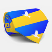 ウクライナ国旗のネクタイがウクライナ平和ハトを支援 ネクタイ (ロール)