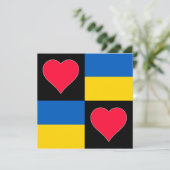ウクライナ国旗のハートかわいい愛国心ウクライナ カード (スタンド正面)
