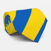 ウクライナ国旗のパターン金ゴールド青 ネクタイ (ロール)