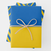 ウクライナ国旗のパモダンタストライプのーン ラッピングペーパーシート (インサイチュ)