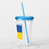 ウクライナ国旗のボタン アクリルタンブラー (左)