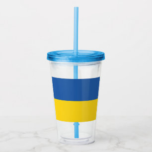 ウクライナ国旗のボタン アクリルタンブラー