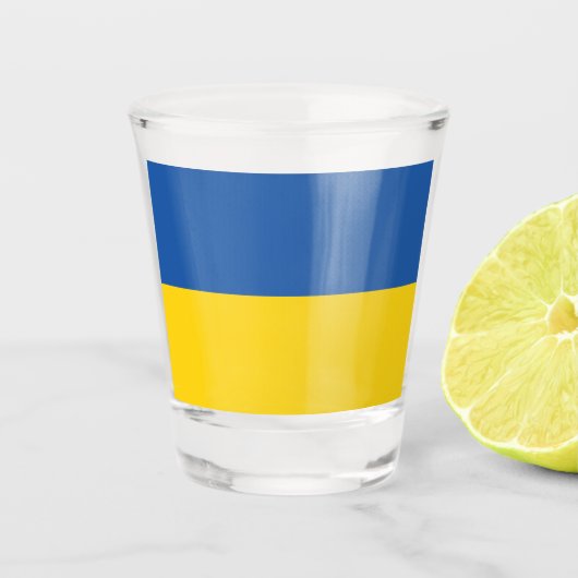 ウクライナ国旗のボタン ショットグラス (正面)