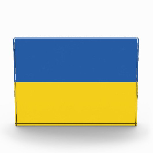 ウクライナ国旗のボタン フォトブロック (正面)