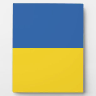 ウクライナ国旗のボタン フォトプラーク