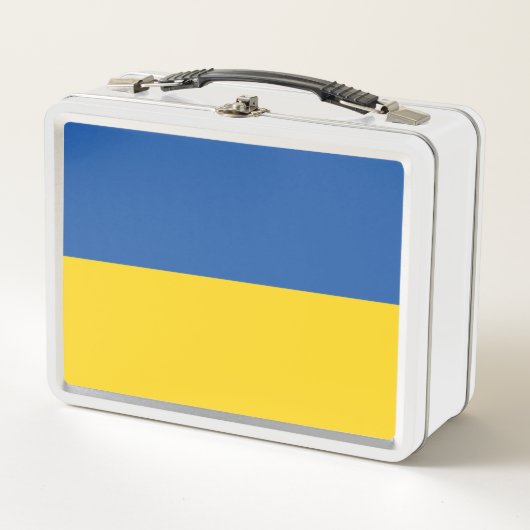 ウクライナ国旗のボタン メタルランチボックス (正面)