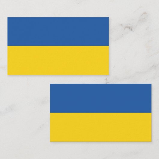 ウクライナ国旗のボタン 名刺 (正面/裏面)