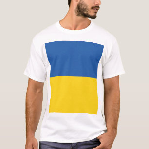 ウクライナ国旗のボタン Tシャツ