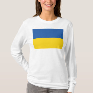 ウクライナ国旗のボタン Tシャツ