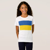 ウクライナ国旗のボタン Tシャツ (正面フル)