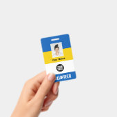ウクライナ国旗のボランティアの写真ロゴ名 バッジ (手持ち)