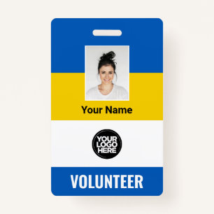 ウクライナ国旗のボランティアの写真ロゴ名 バッジ