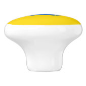 ウクライナ国旗の丸いシンボル丸い円a セラミックノブ (側面)