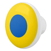 ウクライナ国旗の丸いシンボル丸い円a セラミックノブ (右)