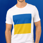 ウクライナ国旗の前後 Tシャツ<br><div class="desc">シンプルウクライナ国旗の前面と背面の両面プリントTシャミニマルツ</div>