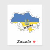 ウクライナ国旗の地図 シール (シート)
