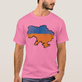 ウクライナ国旗の地図 Tシャツ (正面)