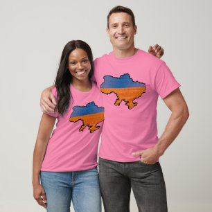 ウクライナ国旗の地図 Tシャツ