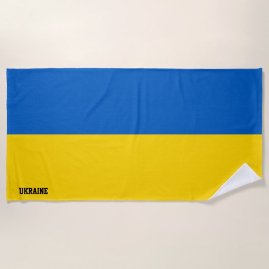 ウクライナ国旗の壮麗な愛国心 ビーチタオル (正面)