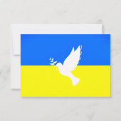 ウクライナ国旗の平和の鳩カード – Freedom Peace サンキューカード (正面)