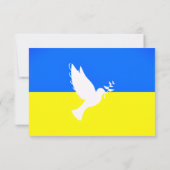 ウクライナ国旗の平和の鳩カード – Freedom Peace サンキューカード (裏面)